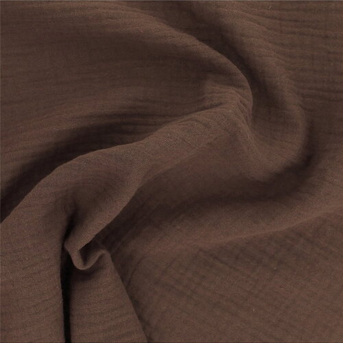 Tissu double gaze francine marron clair au mètre