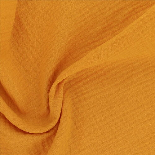 Tissu double gaze francine jaune moutarde au mètre