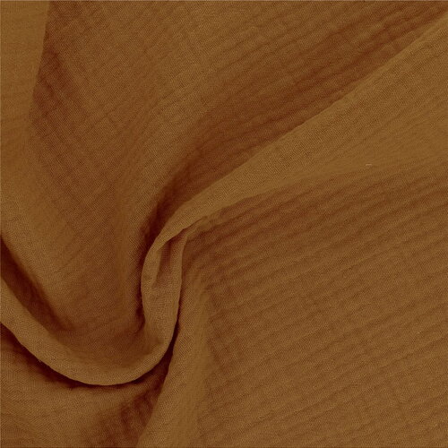 Tissu double gaze francine ocre au mètre