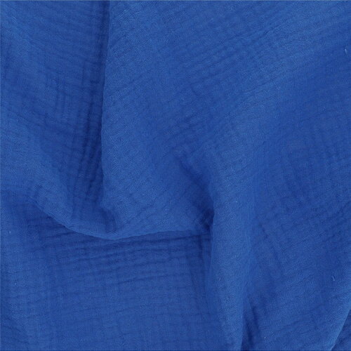 Tissu double gaze francine bleu au mètre