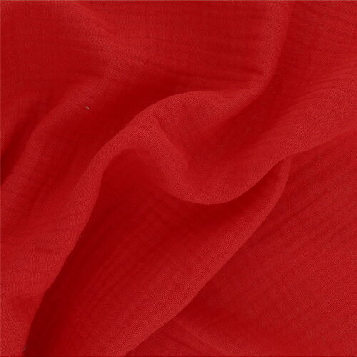 Tissu double gaze francine rouge au mètre