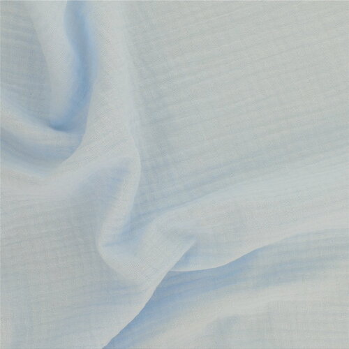 Tissu double gaze francine bleu ciel au mètre