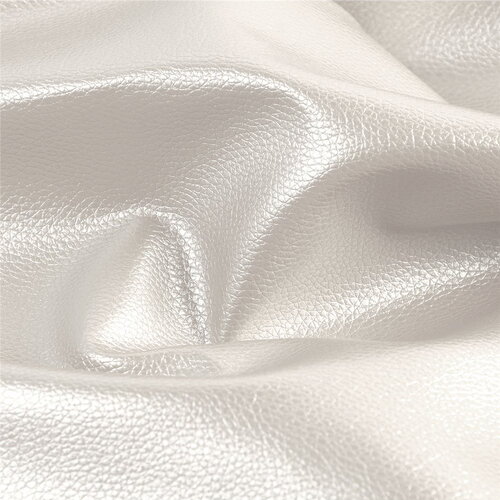 Coupon karla simili cuir star métallique 140x50cm blanc