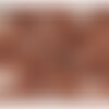 Tissu double gaze imprimée coeurs 130gsm rouille au mètre