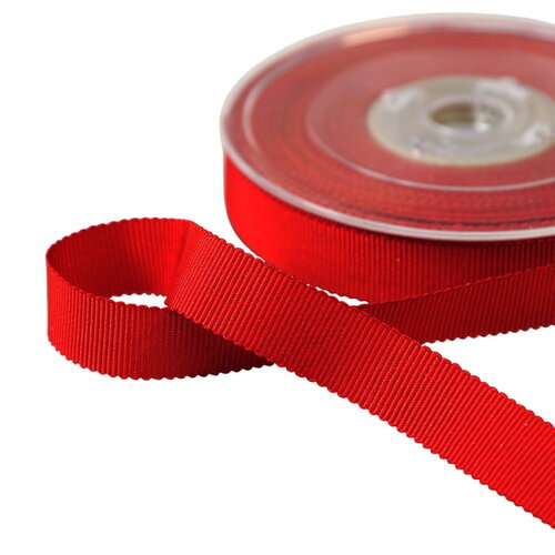 Bobine 38m petersham avec fils métalliques rouge