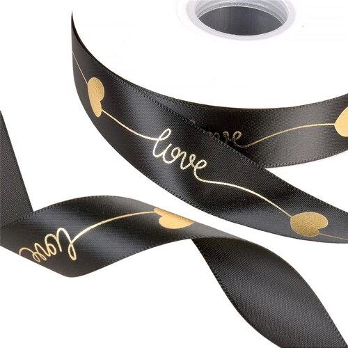 Ruban love 25mm noir au mètre