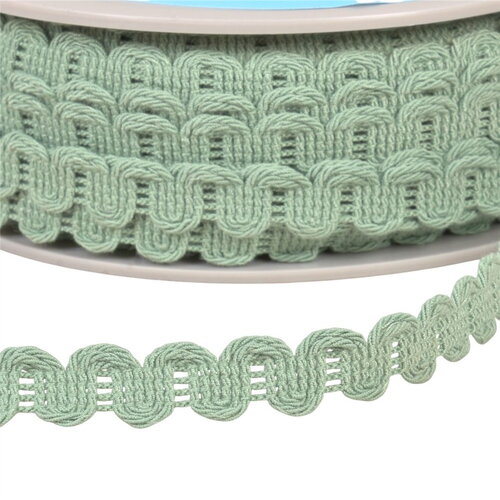 Galon vagues 15mm vert kaki clair au mètre