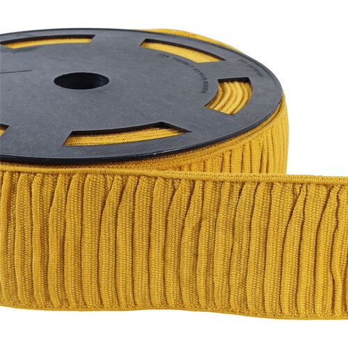 Elastique monte jupe coton 70mm jaune or au mètre