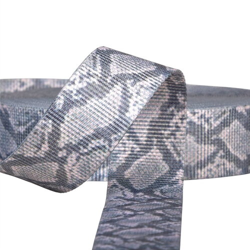Sangle peau de serpent 38mm gris clair au mètre