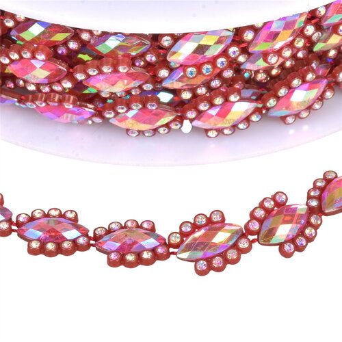 Bobine 9m galon bijou 14mm rose