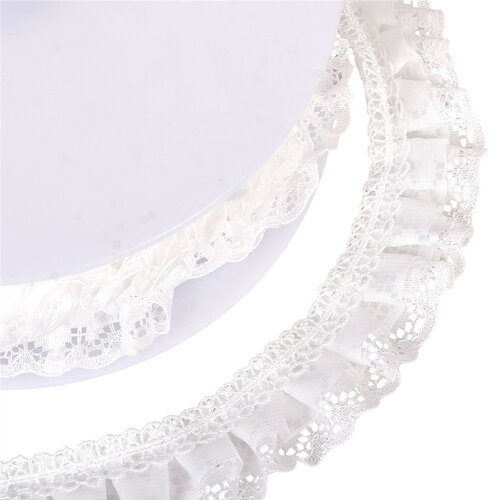 Bobine 15m galon dentelle froncée 30mm blanc