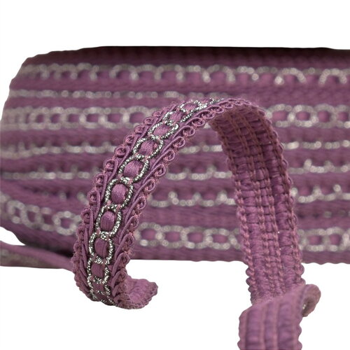 Bobine 25m galon avec bourdon métal 13mm violet