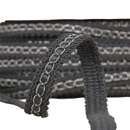 Bobine 25m galon avec bourdon métal 13mm noir
