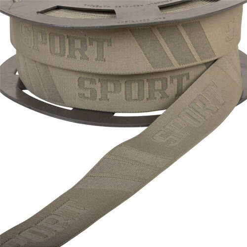 Bobine 20m élastique sport en relief 32mm marron