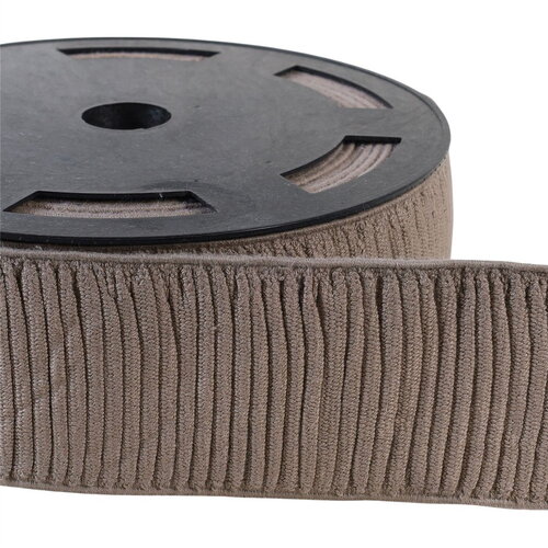 Bobine 10m élastique monte jupe coton 70mm marron chocolat