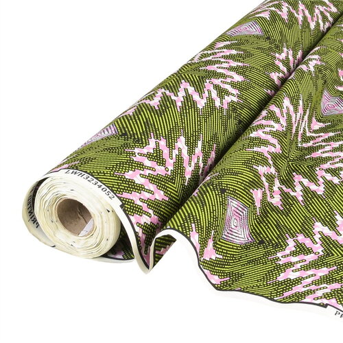 Tissu wax imprimé 2 faces vert au mètre
