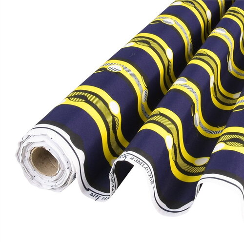 Tissu wax imprimé 2 faces jaune au mètre