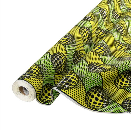 Tissu wax imprimé 2 faces vert au mètre