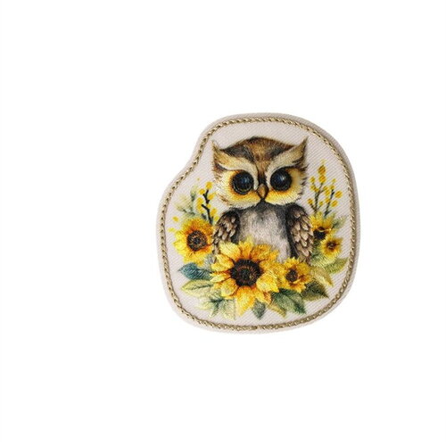 Lot de 3 écussons thermocollants badge oiseaux 5,3cm x5,7cm hibou