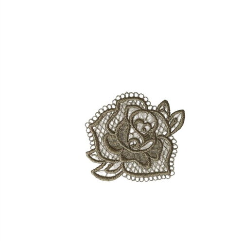 Lot de 3 écussons thermocollants en dentelle 3,5cm x3,5cm rose lin