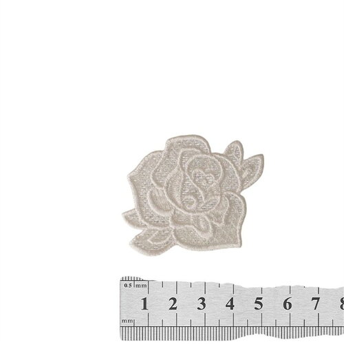 Lot de 3 écussons thermocollants en dentelle 4,8cm x4cm rose blanche