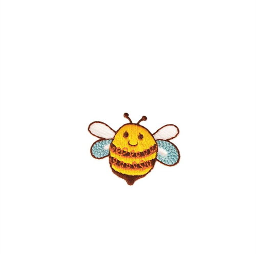 Lot de 3 écussons thermocollants dans le jardin 4,5cm x3,3cm abeille