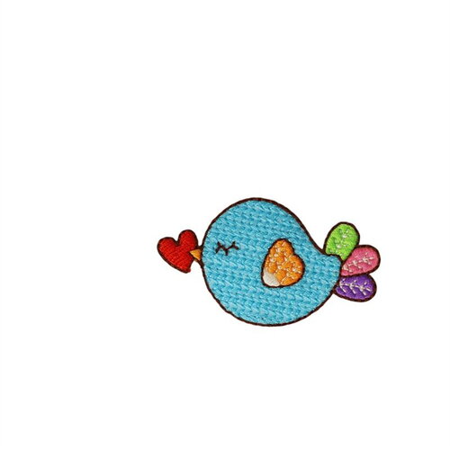 Lot de 3 écussons thermocollants petits motifs rigolos 5,5cm x3,5cm oiseau