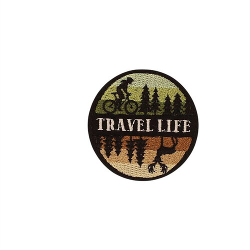Lot de 3 écussons thermocollants outdoor 5,3cm x5,3cm travel life