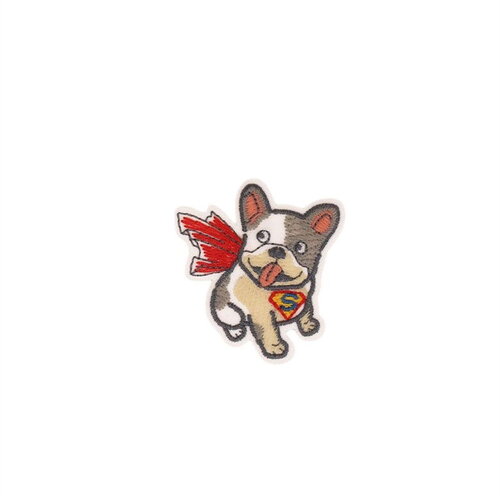 Lot de 3 écussons thermocollants animaux super héros 4,2cm x4,6cm chien superman