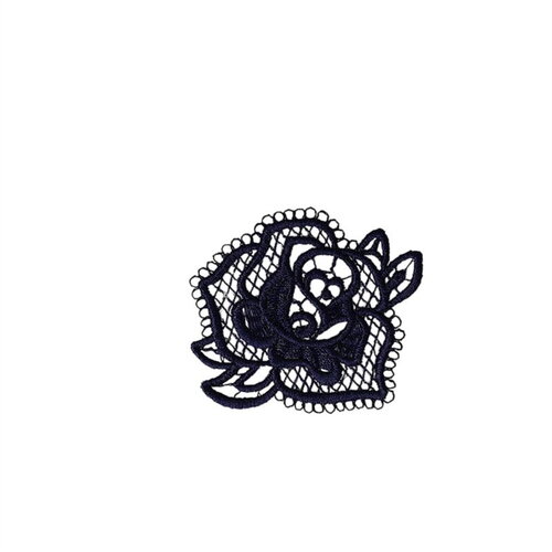 Ecusson thermocollant en dentelle 3,5cm x 3,5cm rose marine
