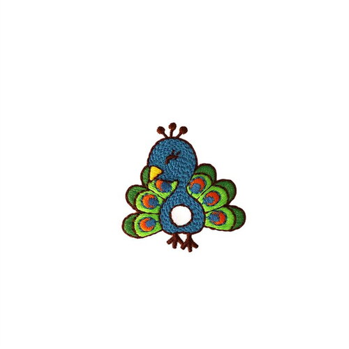 Ecusson thermocollant dans le jardin 4,3cm x 4,5cm paon