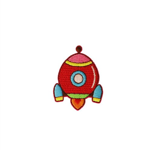 Ecusson thermocollant petits motifs rigolos 4cm x 5cm fusée