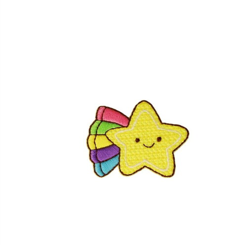 Ecusson thermocollant petits motifs rigolos 5cm x 3,8cm étoile