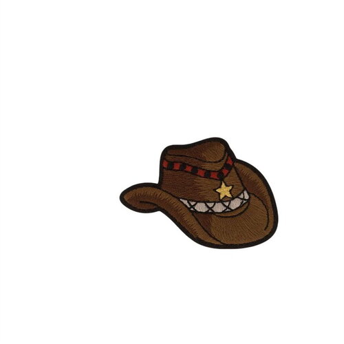 Ecusson thermocollant cowboy 5,5cm x 4cm chapeau