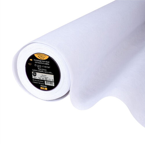 Entoilage / toile thermocollante non tissée medium 86g/m2 90cm au mètre
