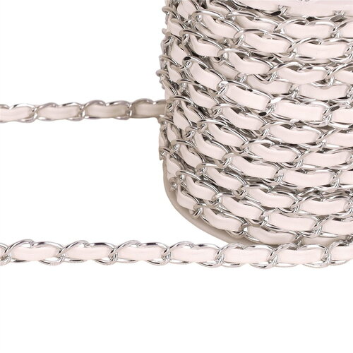 Bobine 20m chaîne aluminium avec lacette 8mm blanc