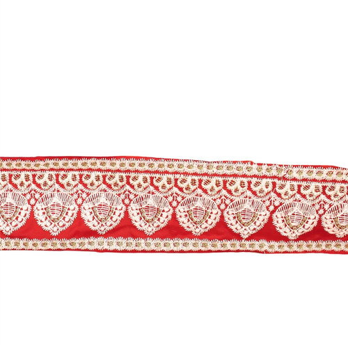 Bobine 8,8m galon brodé empire 53mm rouge