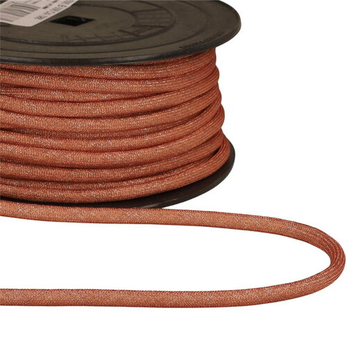 Bobine 25m cordon métallique 6mm rose saumon