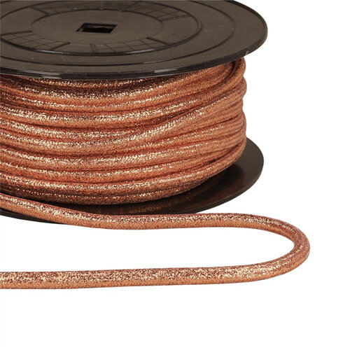 Bobine 25m cordon métallique 6mm saumon