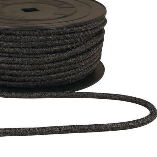 Bobine 25m cordon métallique 6mm noir