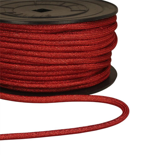 Bobine 25m cordon métallique 6mm rouge