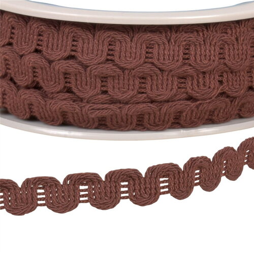 Galon vagues 15mm marron foncé au mètre