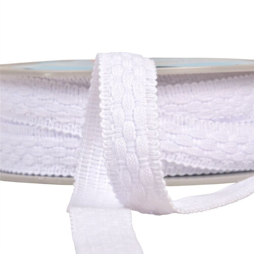 Lézarde surpiquée 19mm blanc au mètre