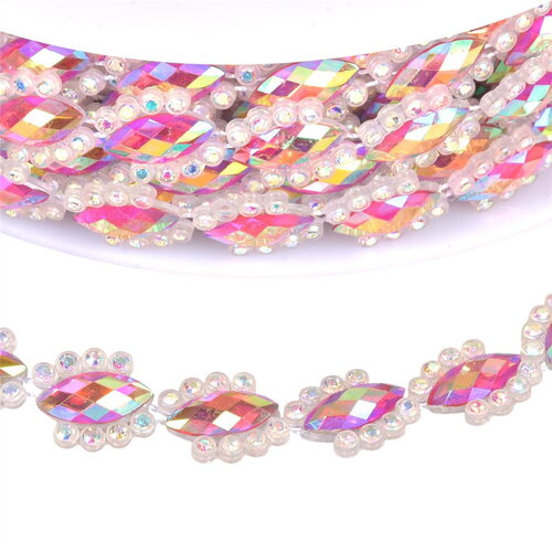 Bobine 9m galon bijou 14mm rose clair