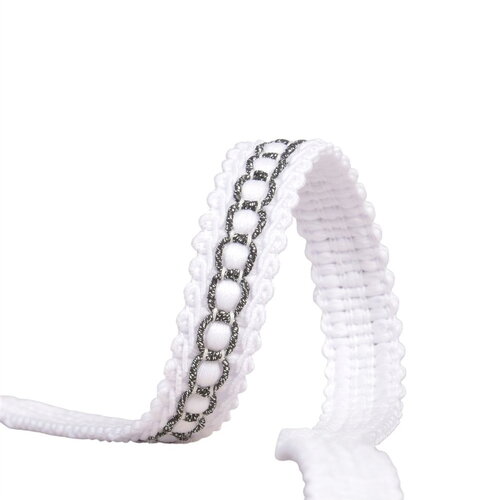 Bobine 25m galon avec bourdon métal 13mm blanc