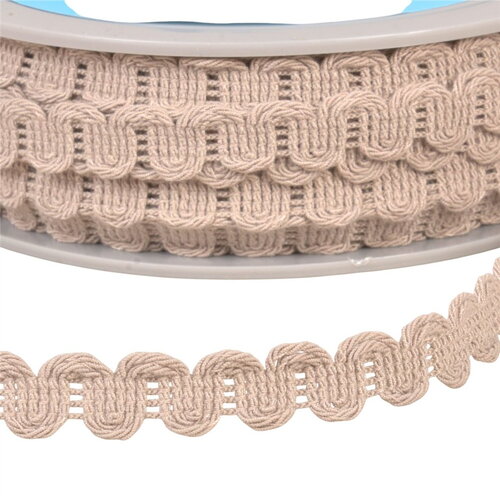 Bobine 25m galon vagues 15mm beige