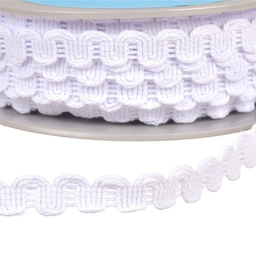Bobine 25m galon vagues 15mm blanc
