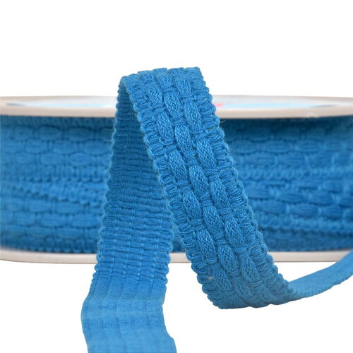 Bobine 15m lézarde surpiquée 19mm bleu acier
