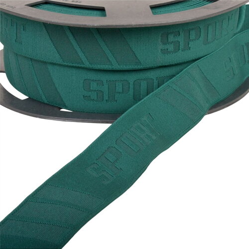 Bobine 20m élastique sport en relief 32mm vert kaki