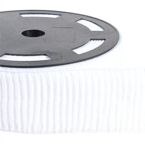 Bobine 10m élastique monte jupe coton 70mm blanc